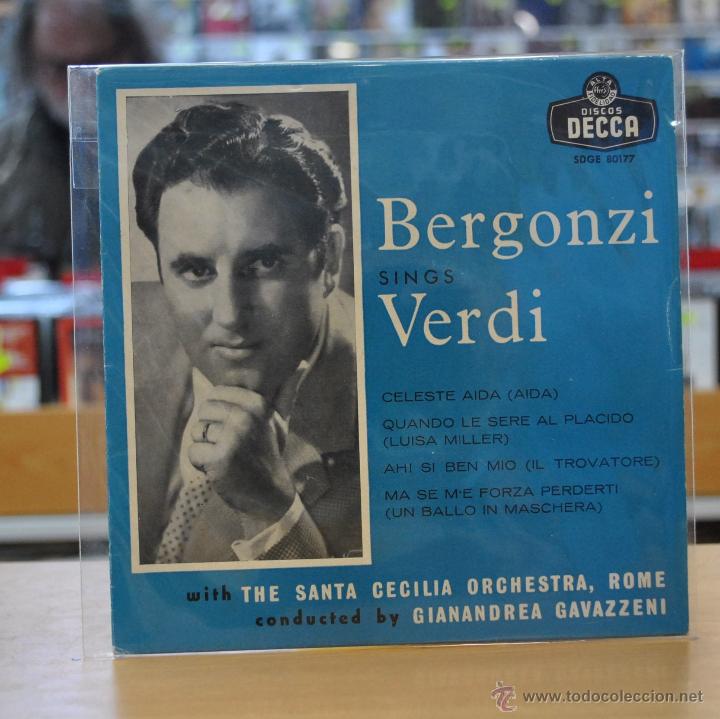 Discos de vinilo: BERGONZI CANTA A VERDI - CELESTE AIDA + 3 - EP - Foto 1
