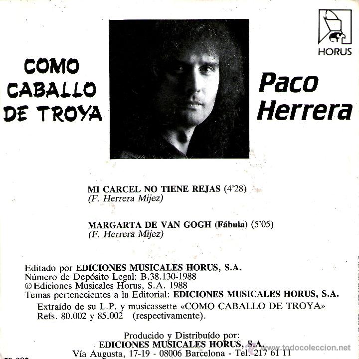 Discos de vinilo: PACO HERRERA - COMO CABALLO DE TROYA - Foto 2