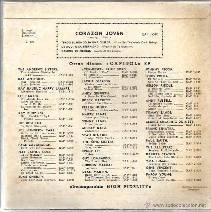 Discos de vinilo: EP FRANK SINATRA : YOUNG AT HEART - Foto 2