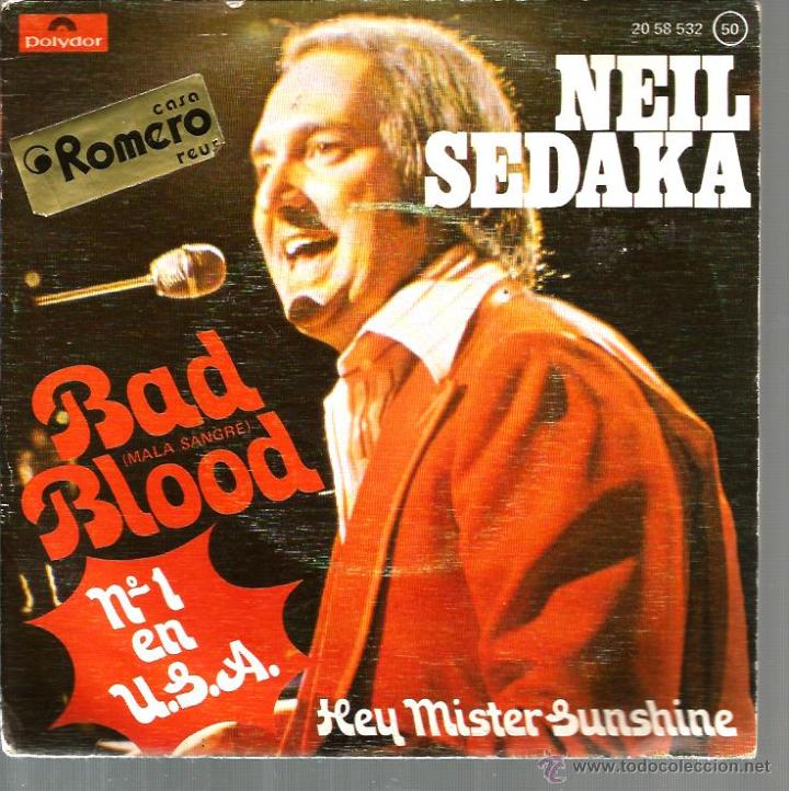 Discos de vinilo: SG NEIL SEDAKA : BAD BLOOD - Foto 1
