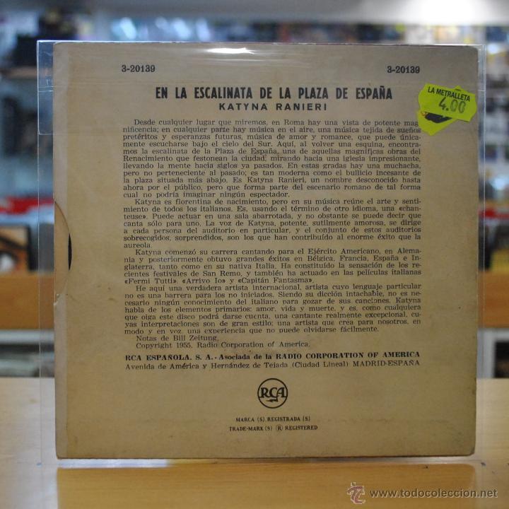 Discos de vinilo: KATYNA RANIERI - EN LA ESCALINATA DE LA PLAZA DE ESPA&Ntilde;A - SINGLE - Foto 2