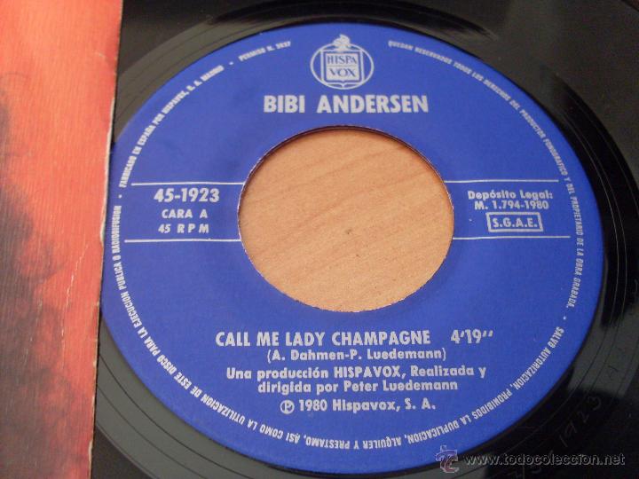 Discos de vinilo: BIBI ANDERSEN (CALL ME ) SINGLE ESPA&Ntilde;A 1980 (EPI23) - Foto 2
