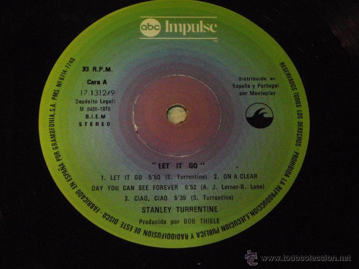 Discos de vinilo: STANLEY TURRENTINE ( LET IT GO ) 1978 - SPAIN LP33 ABC IMPULSE - Foto 5