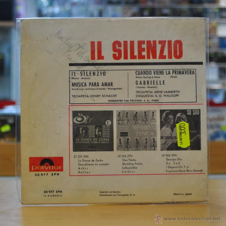 Discos de vinilo: IL SILENZO - EL SILENZO - + 3 - EP - Foto 2