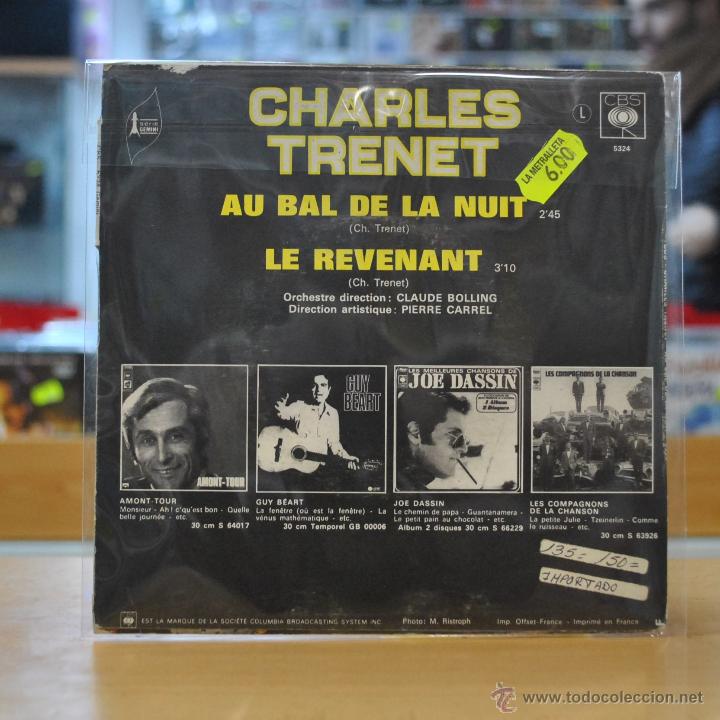 Discos de vinilo: CHARLES TRENET - AU BAL DE LA NUIT - SINGLE - Foto 2