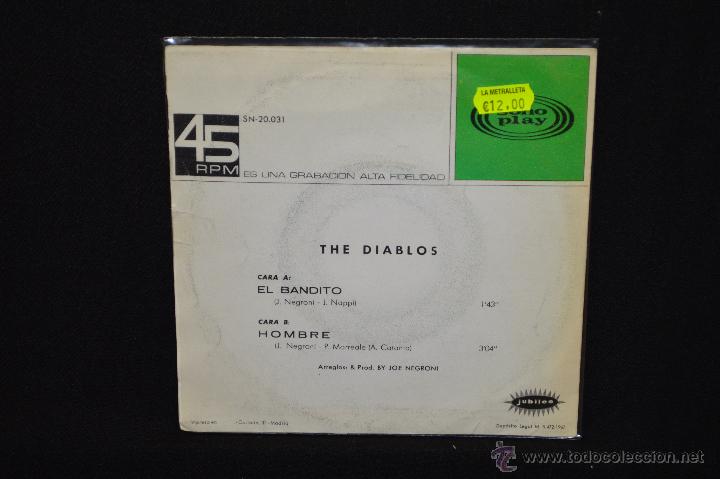 Discos de vinilo: THE DIABLOS - EL BANDITO / HOMBRE - SINGLE - Foto 2