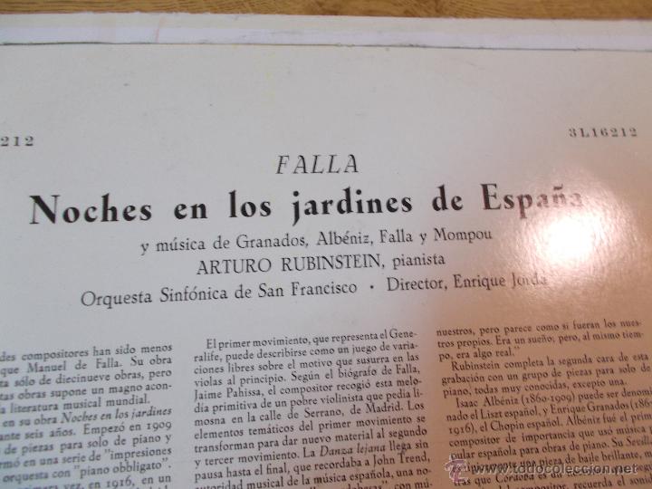Discos de vinilo: FALLA NOCHES EN LOS JARDINES DE ESPA&Ntilde;A. - Foto 2