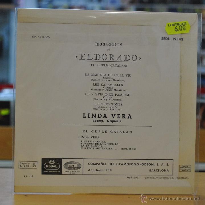 Discos de vinilo: RECUERDOS DE ELDORADO - EL CUPLE CATALAN - EP - Foto 2