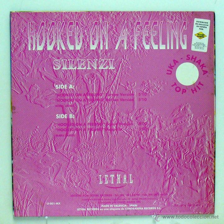 Discos de vinilo: Hooked On A Feeling - Silenzi (Maxi Single Vinilo. Original 1994) - Foto 2