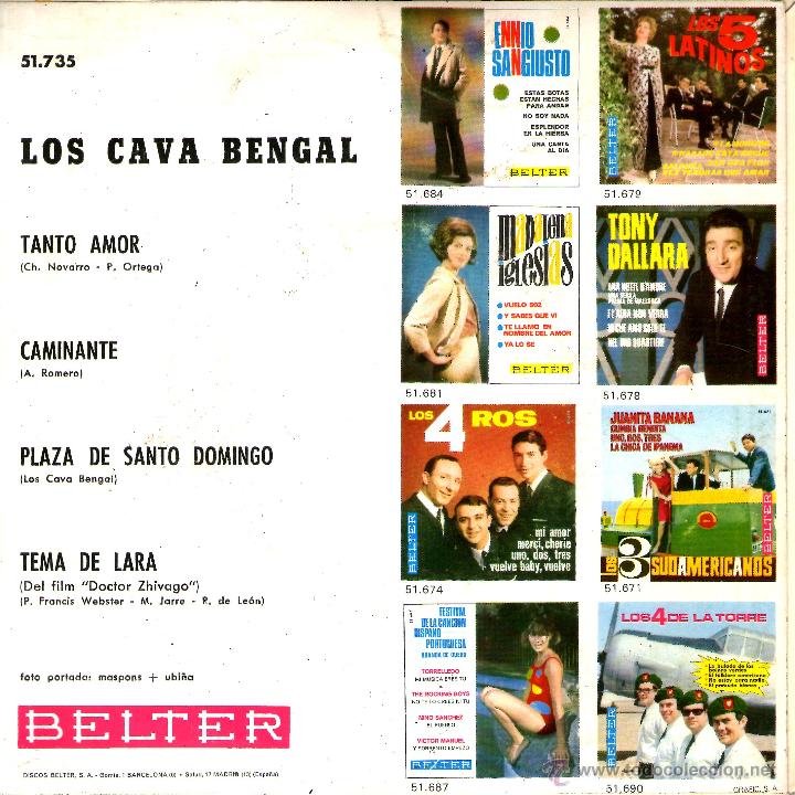 Discos de vinilo: Los Cava Bengal - Tanto Amor - Foto 2