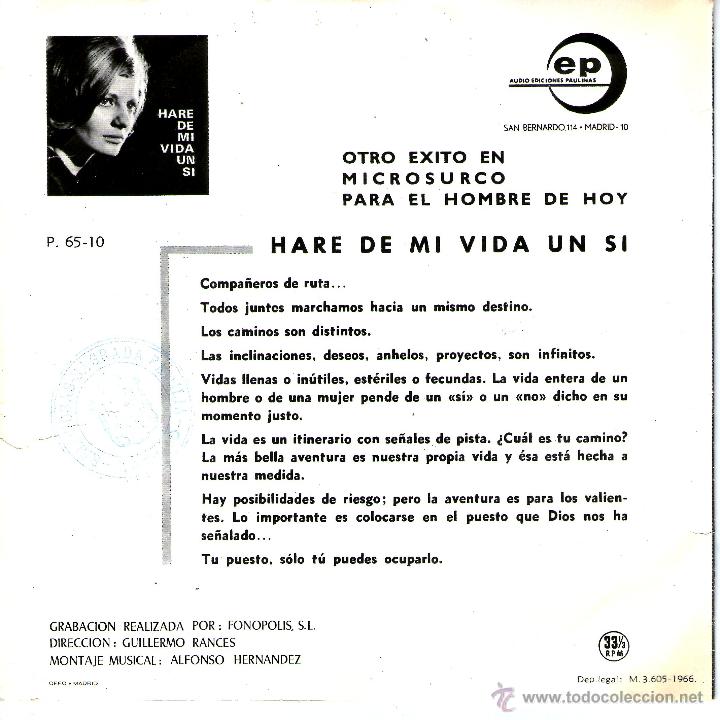 Discos de vinilo: HARE DE MI VIDA UN SI - Foto 2