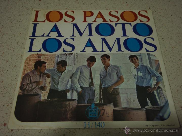 Discos de vinilo: LOS PASOS  ( LA MOTO - LOS AMOS )   SINGLE45   HISPAVOX - Foto 1