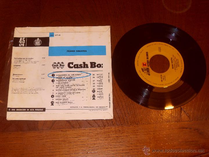 Discos de vinilo: FRANK SINATRA SINGLE EXTRA&Ntilde;OS EN LA NOCHE MADE IN SPAIN 1966 - Foto 2