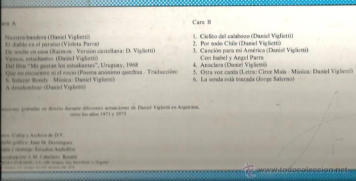 Discos de vinilo: LP DANIEL VIGLIETTI  EN VIVO - Foto 2