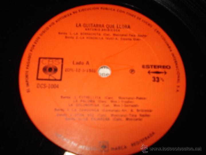 Discos de vinilo: ANTONIO BRIBIESCA - LA GUITARRA QUE LLORA - Foto 3
