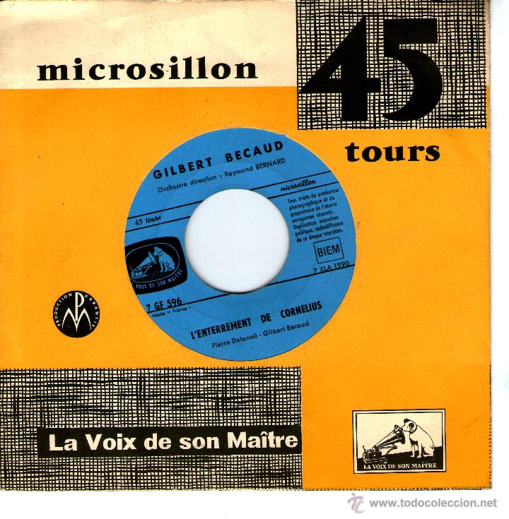 Discos de vinilo: GILBERT BECAUD - LENTERREMENT DE CORNELIUS - Foto 2