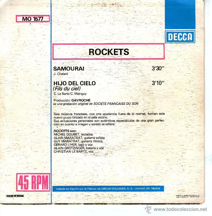 Discos de vinilo: ROCKETS - SAMOURAI (PROMO MUY RARO) - Foto 2