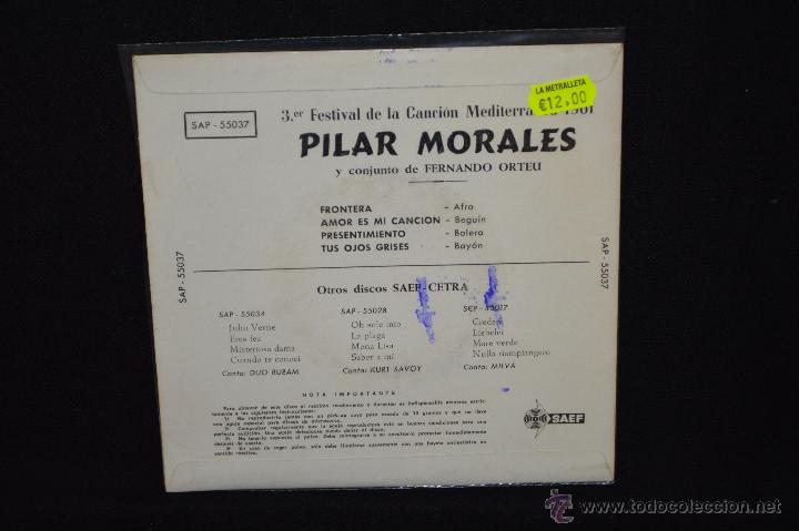 Discos de vinilo: PILAR MORALES - FRONTERA +3 - EP - Foto 2