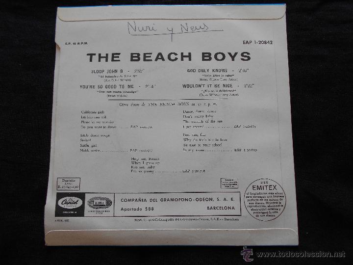Discos de vinilo: THE BEACH BOYS // SLOOP JOHN B + 3 - Foto 2