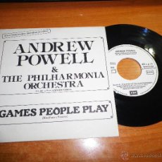 Discos de vinilo: ANDREW POWELL & THE PHILARMONIA ORCHESTRA GAMES PEOPLE PLAY SINGLE VINILO PROMO ESPAÑOL ALAN PARSONS. Lote 47919819