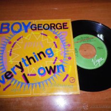 Discos de vinilo: BOY GEORGE EVERYTHING I OWN / USE ME SINGLE VINILO ESPAÑOL 1987 CULTURE CLUB CONTIENE 2 TEMAS RARO. Lote 47921256