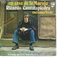 Disques de vinyle: RICARDO CANTALAPIEDRA SG PHILIPS 1975 METAMORFOSIS/ EN CASA DE LA MARUJA FOLK CRISTIANO. Lote 47968300