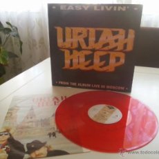 Discos de vinilo: URIAH HEEP - EASY LIVIN LIVE IN MOSCOW 1988 - UK MAXI 12 PULGADAS CON POSTER - VINILOVINTAGE. Lote 47968941