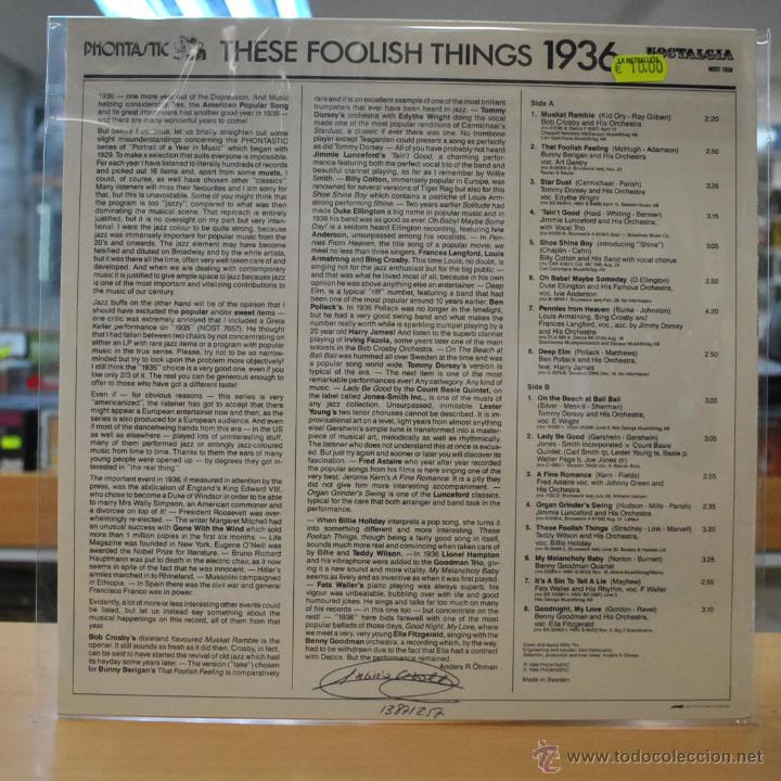Discos de vinilo: VARIOS - THESE FOOLISH THINGS 1936 - LP - Foto 2