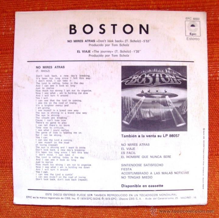Discos de vinilo: Single Vinilo Boston Dont look back INCREIBLE - Foto 2