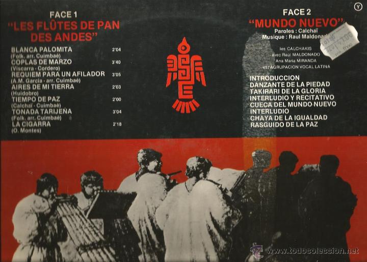 Discos de vinilo: LP LOS CALCHAKIS : MUNDO NUEVO - Foto 2