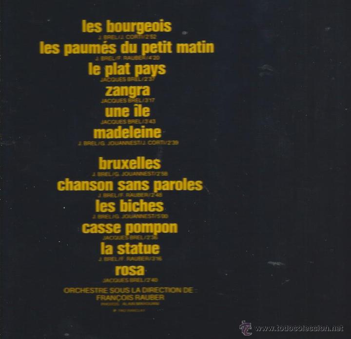 Discos de vinilo: LP JACQUES BREL : LE PLAT PAYS - Foto 2