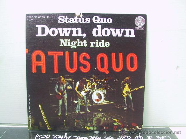 Discos de vinilo: STATUS QUO - DOWN DOWN / NIGHT RIDE - SPAIN - VERTIGO 1975 - Foto 1