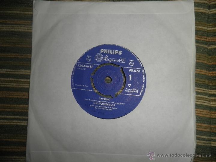 Discos de vinilo: THE SPRINGFIELDS - BAMBINO SINGLE - PHILIPS RECORDS 1961 - MONOAURAL - - Foto 1