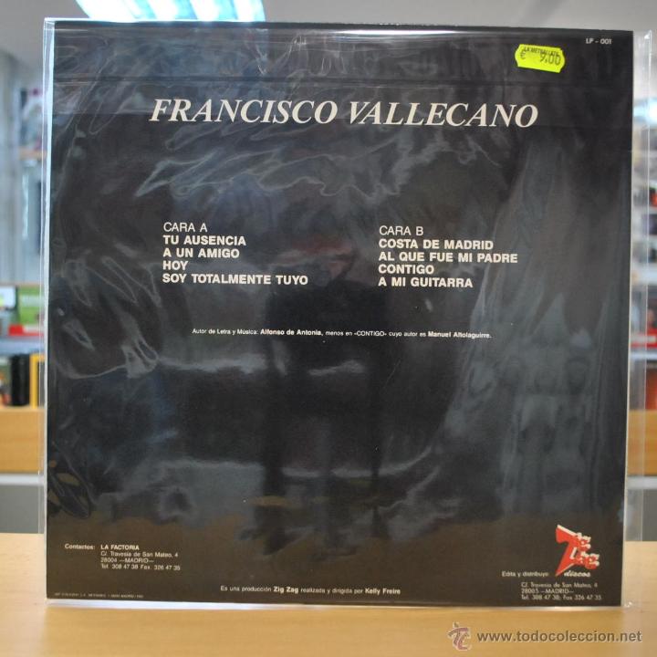 Discos de vinilo: FRANCISCO VALLECANO - A UN AMIGO - LP - Foto 2