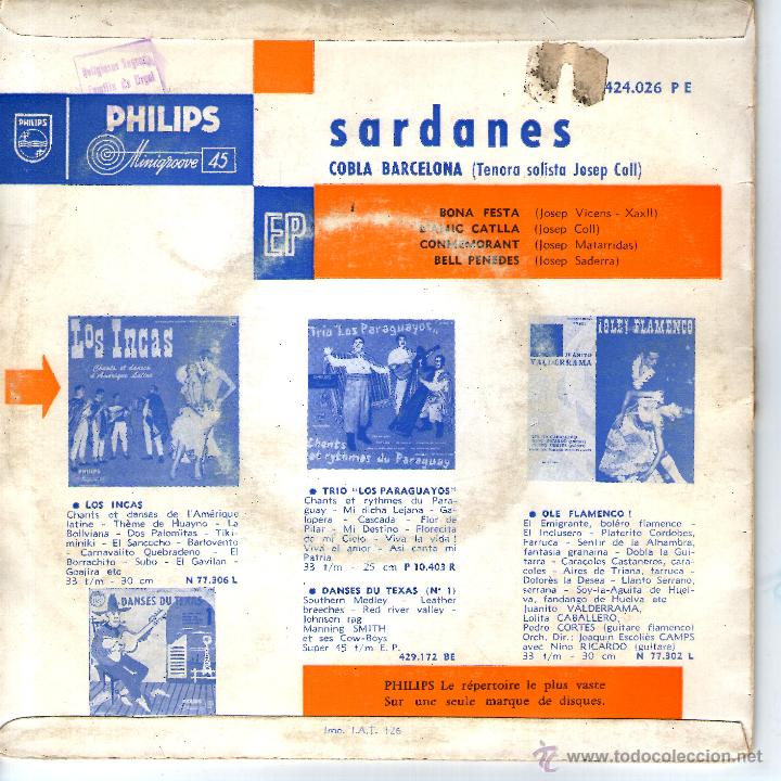 Discos de vinilo: SARDANES  COBLA BARCELONA - Foto 2