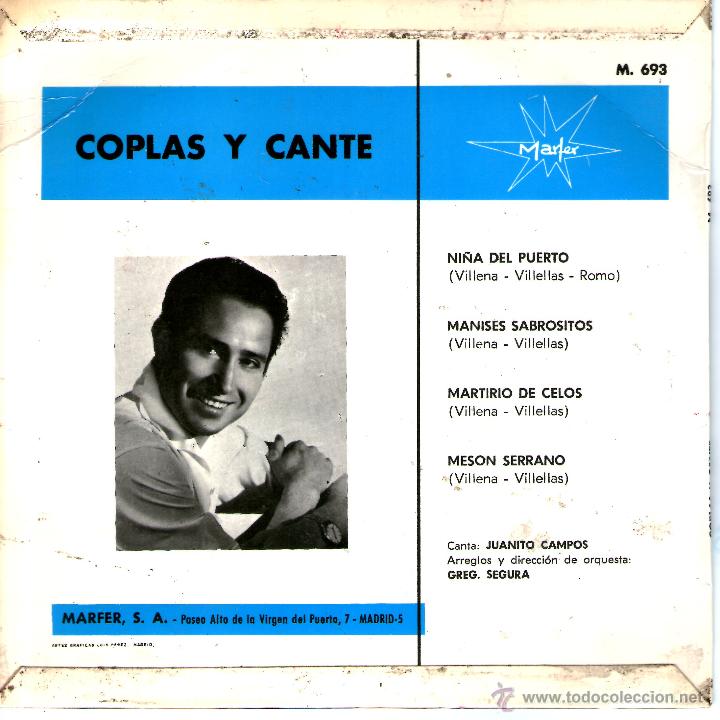 Discos de vinilo: JUANITO CAMPOS. COPLAS Y CANTE - Foto 2