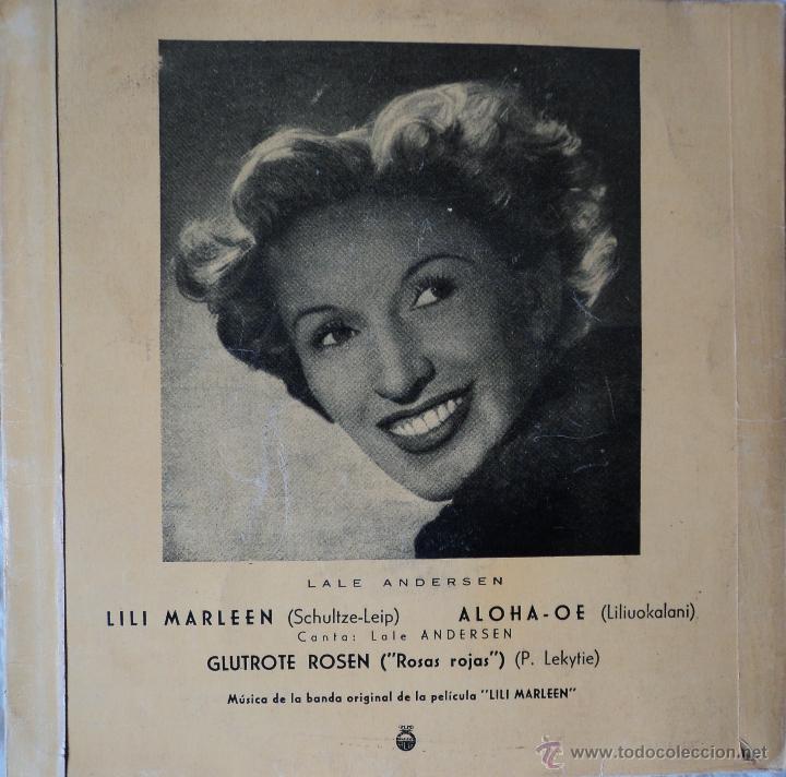 Discos de vinilo: Lili Marleen - Lale Andersen (BSO) - Edici&oacute;n de Espa&ntilde;a - Foto 2