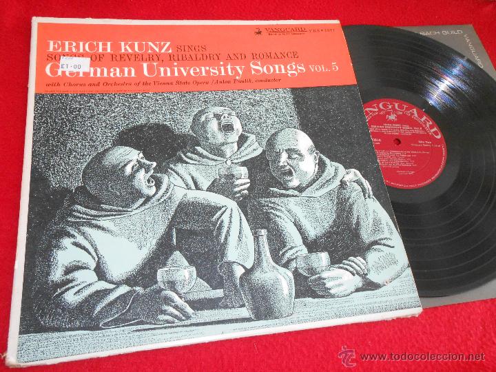 Vinyl records: ERICH KUNZ Sings songs of revelry,ribaldry and romance.German University Songs Vol.5 LP Vanguard USA