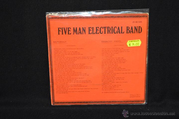 Discos de vinilo: FIVE MAN ELECTRICAL BAND - WEREWOLF +1 - SINGLE - Foto 2