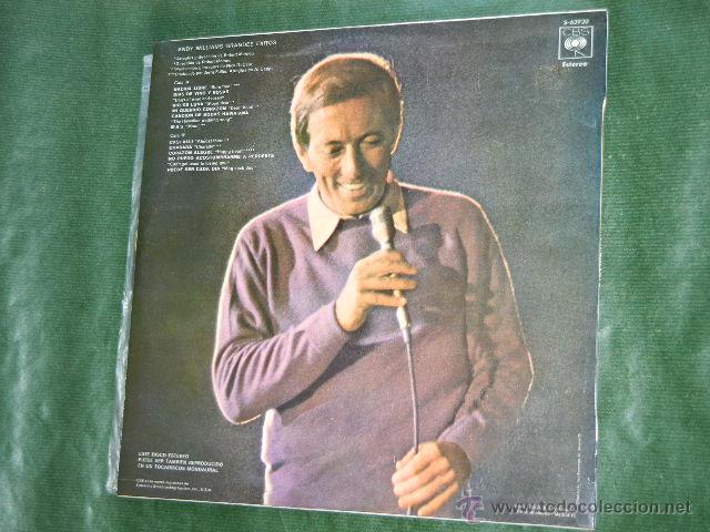 Discos de vinilo: ANDY WILLIAMS - GRANDES EXITOS - CBS S-63920 1970 - Foto 2