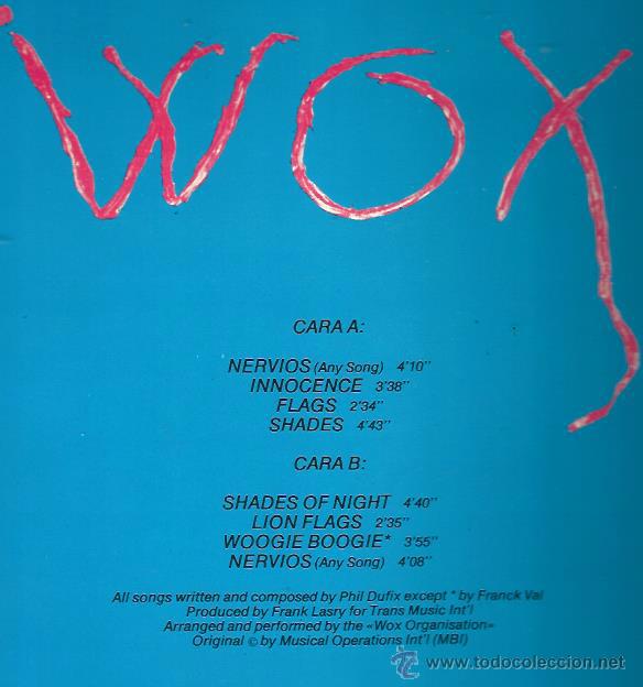 Discos de vinilo: LP WOX ORGANISATION : NERVIOS - Foto 2