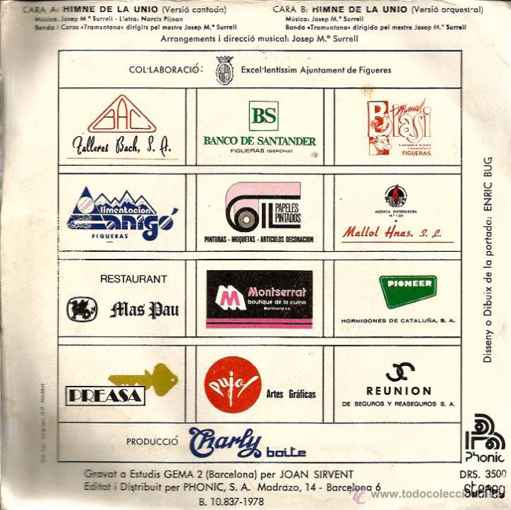 Discos de vinilo: SG HIMNE DE LA UNIO U.E.F.  FIGUERES - Foto 2