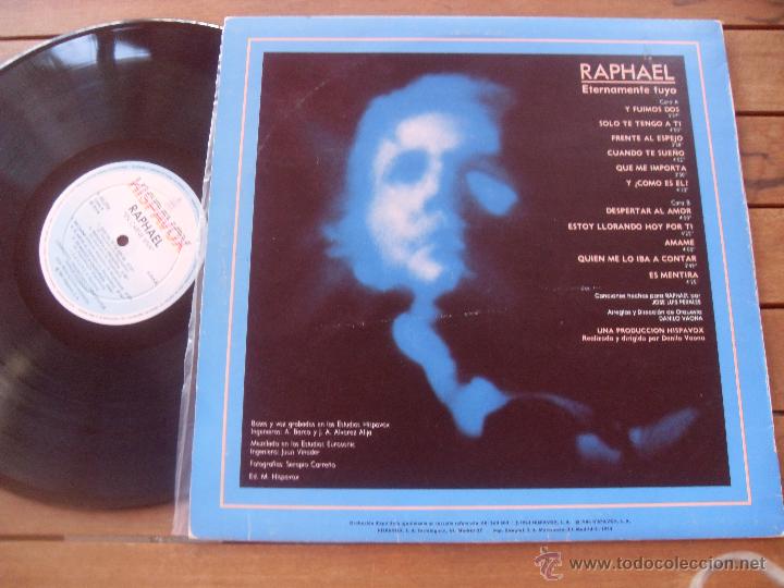 Discos de vinilo: RAPHAEL LP ETERNAMENTE TUYO MADE IN SPAIN 1984 - Foto 2