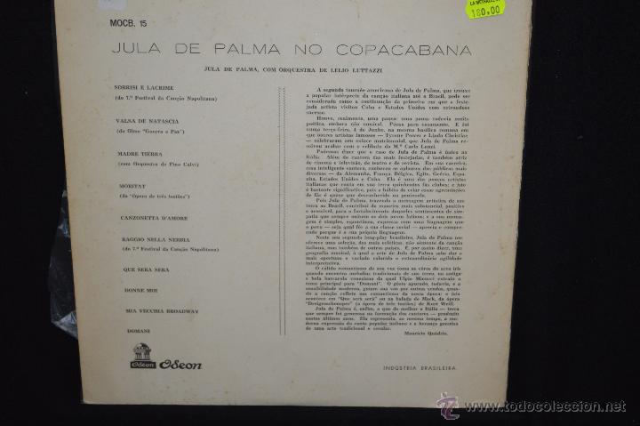 Discos de vinilo: JULA DE PALMA - NO COPACABANA - LP ODEON - Foto 2