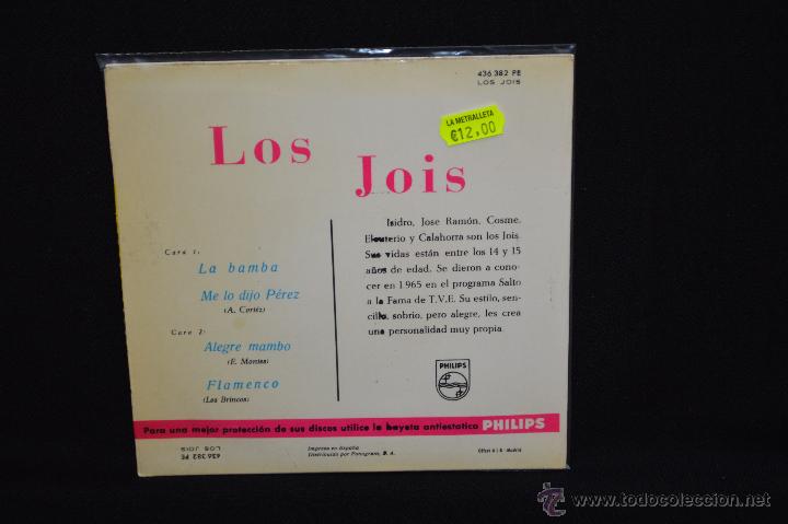 Discos de vinilo: LOS JOIS - LA BAMBA +3 - EP - Foto 2