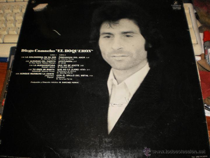 Discos de vinilo: diego camacho el boqueron lp 1981.en perfecto estado - Foto 2