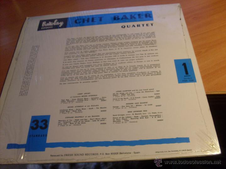 Discos de vinilo: CHET BAKER QUARTET . LP ESPA&Ntilde;A 1986 (B-10) - Foto 3