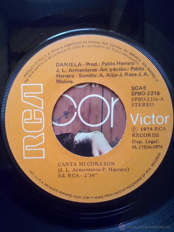 Discos de vinilo: daniela - canta mi corazon - single rca 1974 - Foto 3