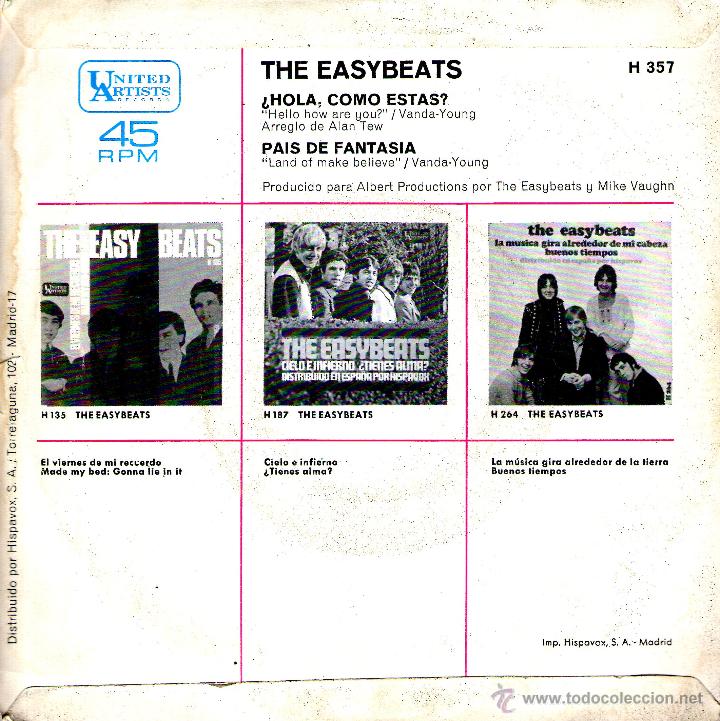 Discos de vinilo: THE EAYSBEATS-  HOLA COMO ESTAS - Foto 2