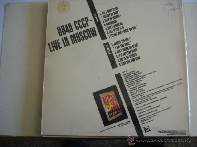 Discos de vinilo: UB40 CCCP LIVE IN MOSCOW - Foto 2